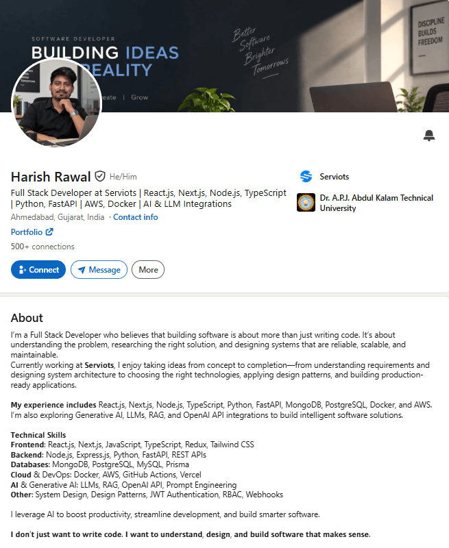 Harish Rawal - LinkedIn Profile